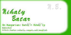 mihaly batar business card